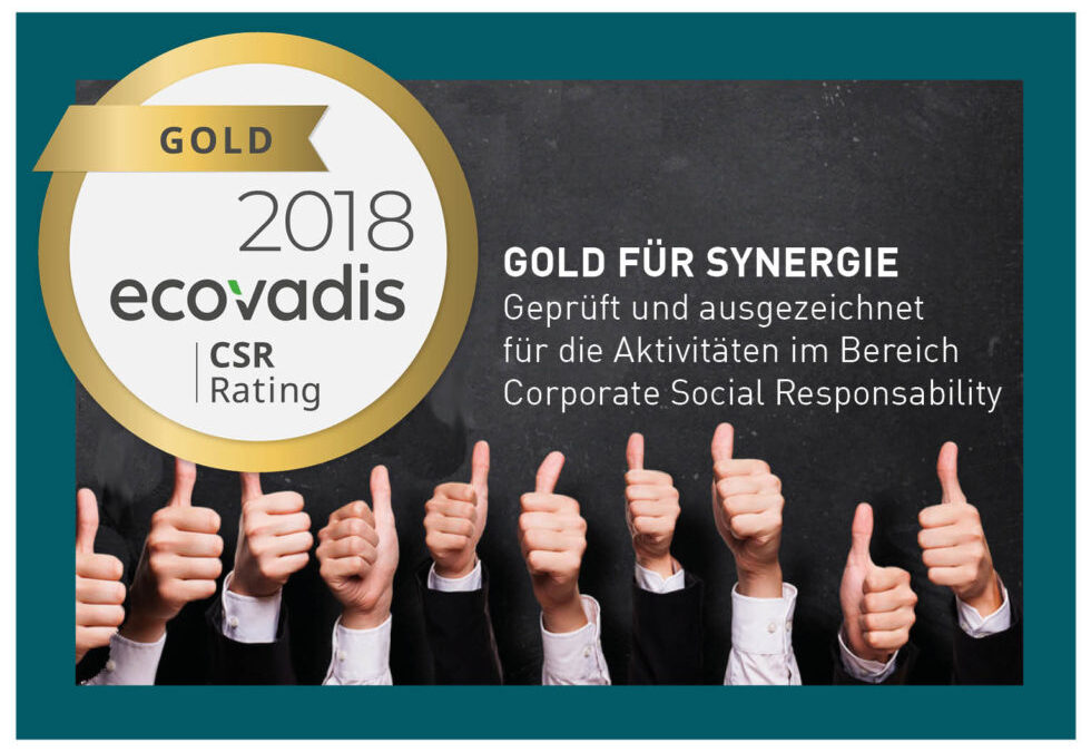 Ausgezeichnet: Gold für unternehmerische Verantwortung von SYNERGIE