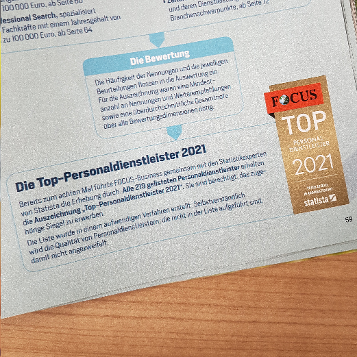 SYNERGIE als TOP Personaldienstleister ausgezeichnet